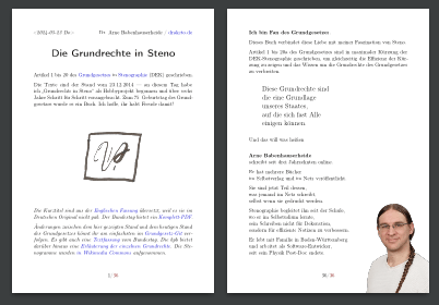 Buchcover: Die Grundrechte in Steno